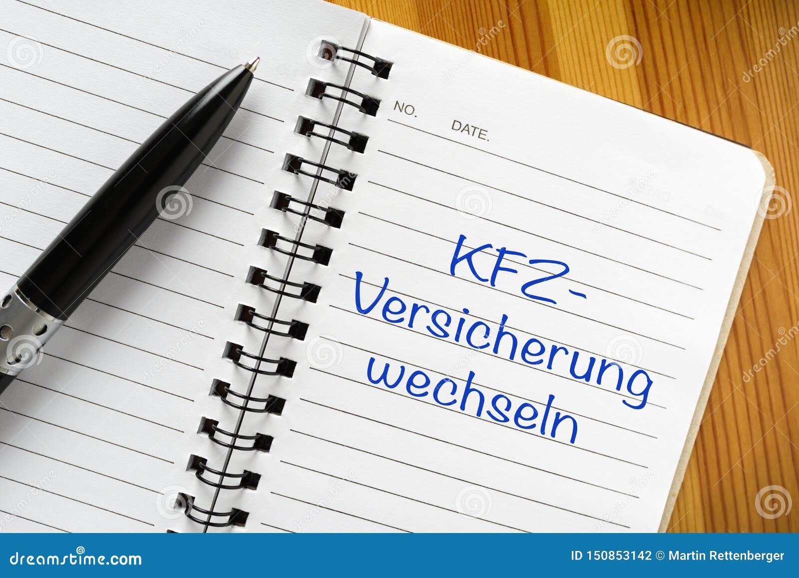 note in german language: kfz -versicherung wechseln
